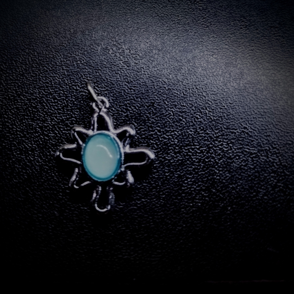 Fashion Jewelry Pendant Centered Light Blue Bead - Looks Nice On Any Clavicle